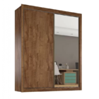 Roupeiro Zurique 1pt Espelhada 100% Mdf Off White Brauna Off