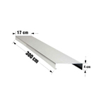 Rufo Capa 300cmx17cm Corte 28 Prateado Calha Forte