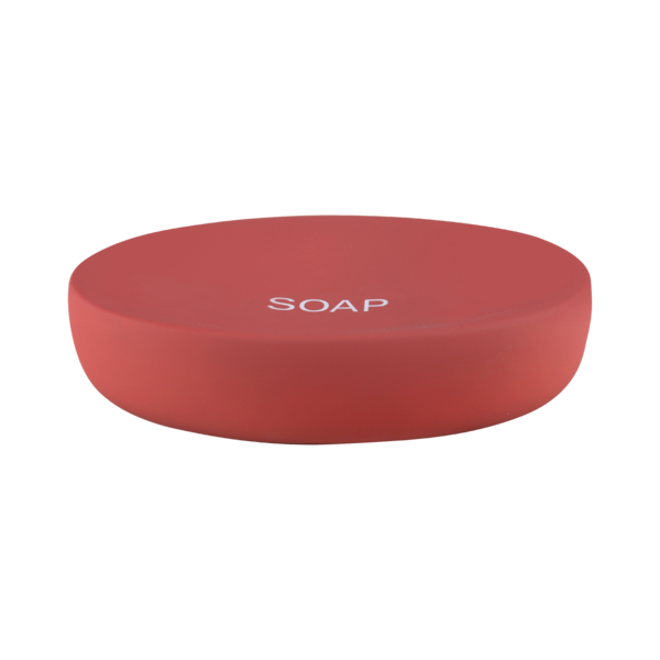 Saboneteira de Bancada para Banheiro Cerâmica Bistrô Vermelho 2 Soft Sensea