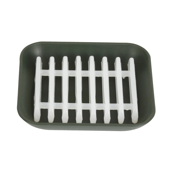 Saboneteira Bancada Quadrada Plástico New Square Verde Escuro Coza