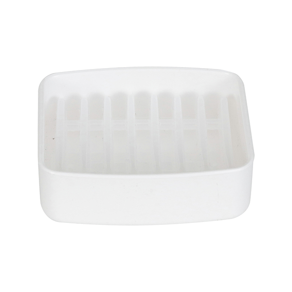 Saboneteira Bancada Quadrada Plástico Splash Branco Fosco Coza