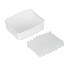 Saboneteira Bancada Quadrada Plástico Splash Branco Fosco Coza