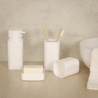 Saboneteira Bancada Quadrada Plástico Splash Branco Fosco Coza