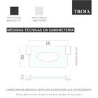 Saboneteira Base Troia Plus Suporte Quadrado Prata Alto Brilh