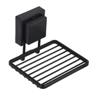 Saboneteira Black Square de Ventosa Preto Fosco Future