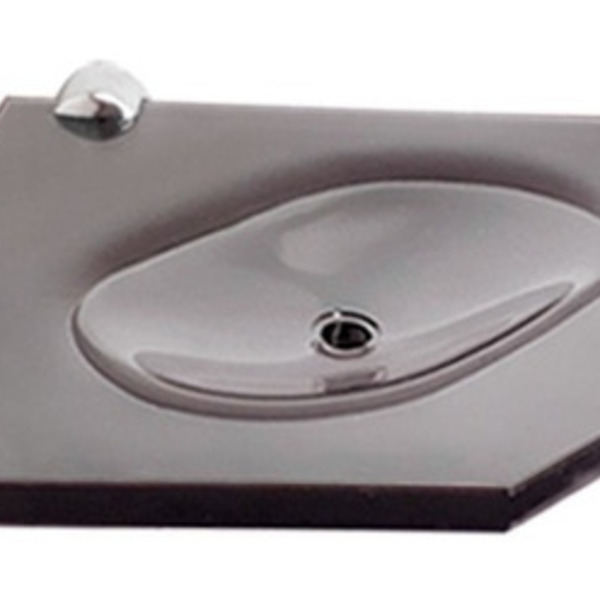 Saboneteira Canto Chanfrada 15x15 Cm - 8mm - Fume