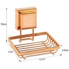 Saboneteira Cobre Rose Gold Aço Piatina Fixação Ventosa