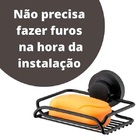 Saboneteira Com Ventosa Preto Fosco Future