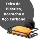 Saboneteira Com Ventosa Preto Fosco Future