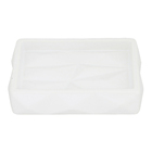 Saboneteira de Bancada Cerâmica Branca Diamond Importado