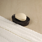 Saboneteira de Bancada Cerâmica Oval Preto 12,2cmx3cm Oikos