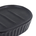 Saboneteira de Bancada Cerâmica Oval Preto 12,2cmx3cm Oikos