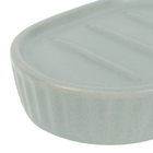 Saboneteira de Bancada Cerâmica Oval Verde Sálvia 8,5cmx12,2cm Oikos