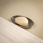 Saboneteira de Bancada para Banheiro Cerâmica Cromada Queen Sensea