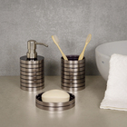 Saboneteira de Bancada em Plástico Redonda Prata Street Sensea