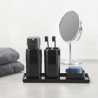 Saboneteira de Bancada para Banheiro Plástico Preta Splash Coza