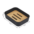 Saboneteira de Banheiro Retangular Plástico e Madeira Scandi Sensea