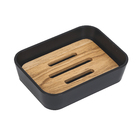 Saboneteira de Banheiro Retangular Plástico e Madeira Scandi Sensea