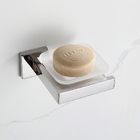 Saboneteira de Parede Banheiro Aço Inox Vidro