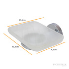 Saboneteira de Parede em Inox Cromado Base de Vidro Quadrada