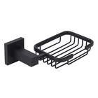 Saboneteira de Parede para Banheiro Metal Preta Fosca Square Stoc