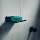 Saboneteira De Parede Para Banheiro Preta Line Autoadesiva