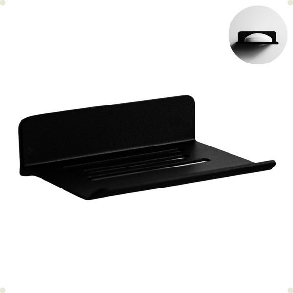 Saboneteira De Parede Para Banheiro Preta Line Autoadesiva