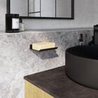 Saboneteira de Parede Retangular Aço Studio Preta Sensea