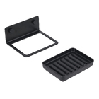 Saboneteira de Parede com Base Plástica Removível Retangular Metal Ispirazione Preto Fosco Future