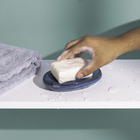 Saboneteira de Pia para Banheiro Cerâmica Azul Nuances Oikos