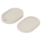 Saboneteira de Plástico para Banheiro Cilíndrico Bege Serene Coza