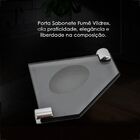 Saboneteira De Vidro Vildrex De Canto Com Suporte Fume S89