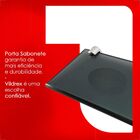 Saboneteira De Vidro Vildrex Retangular Com Suporte Fume S91