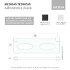 Saboneteira Dupla Suporte Vidro Para Banheiro Fenda Preto Fos