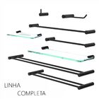 Saboneteira Dupla Suporte Vidro Para Banheiro Fenda Preto Fos