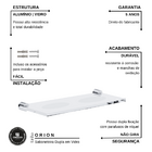 Saboneteira Dupla Suporte Vidro Para Banheiro Fenda Preto Fos