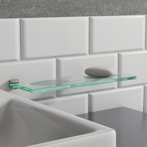 Saboneteira Dupla Suporte Vidro Para Banheiro Metal Alto Bril