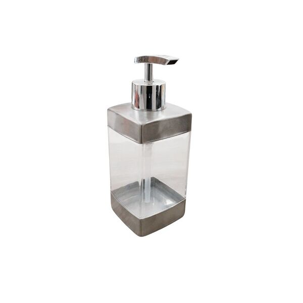 Saboneteira Inox e Acrilico Com Plástico 300 Ml