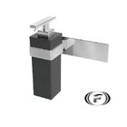 Saboneteira Liquida Fixa Soul Preta Bandeja Cromado Zen