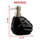 Saboneteira Líquida Textura Obsidiana Branco Cerâmica Lavabo