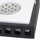 Saboneteira Branca e Madeira Escura Fudji Importado