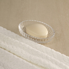 Saboneteira para Bancada Oval Vidro Transparente Banheiro Oikos