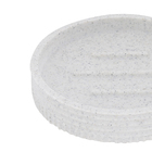 Saboneteira para Bancada Redondo Plástico Off White Banheiro Oikos