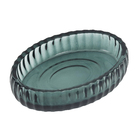 Saboneteira para Bancada Redondo Vidro Verde Escuro Banheiro Oikos