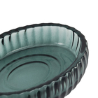 Saboneteira para Bancada Redondo Vidro Verde Escuro Banheiro Oikos