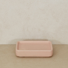 Saboneteira para Banheiro Retangular Cerâmica Rosa Espressione