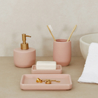 Saboneteira para Banheiro Retangular Cerâmica Rosa Espressione