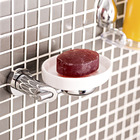 Saboneteira Parede Metal e Louça Oval Minimal Classic Branco