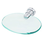 Saboneteira Parede Metal e Vidro Oval Casual Prata