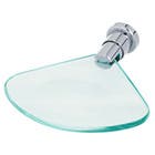 Saboneteira Parede Metal e Vidro Oval Casual Prata